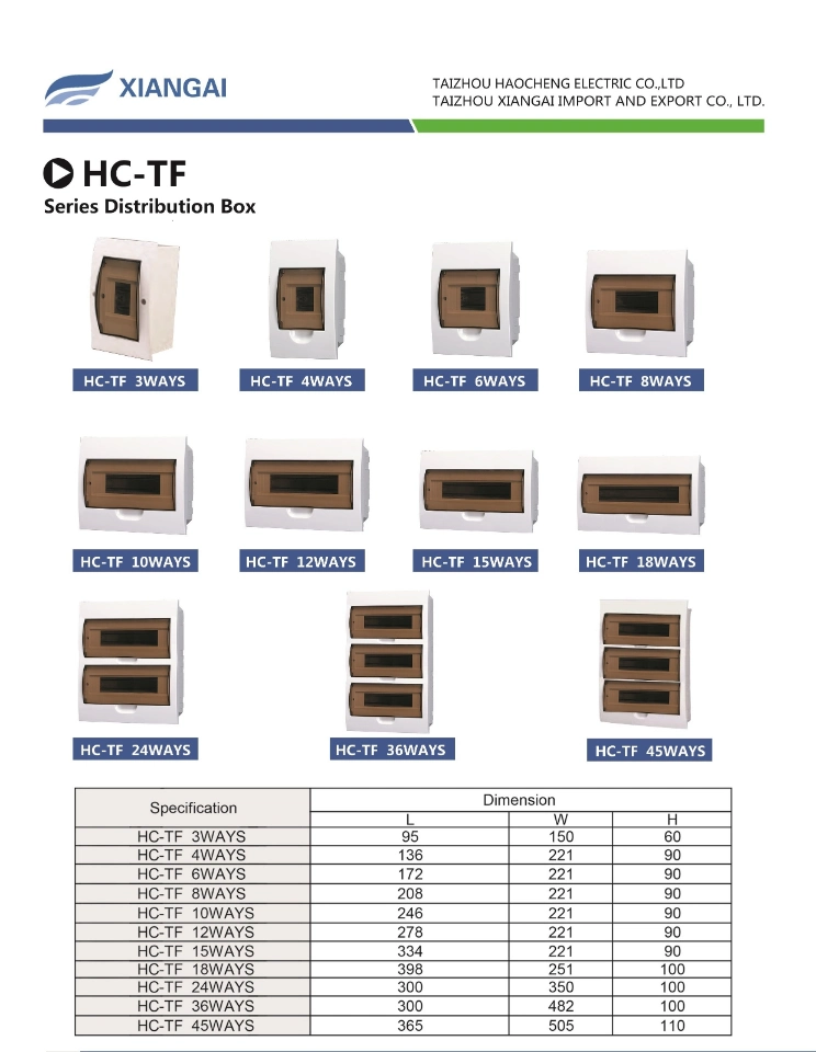 Surface Mount Flush Mount Outdoor/Indoor Cunsil Box 12ways MCB PVC Box ABS Distribution Panel Board Distribution Box Factory